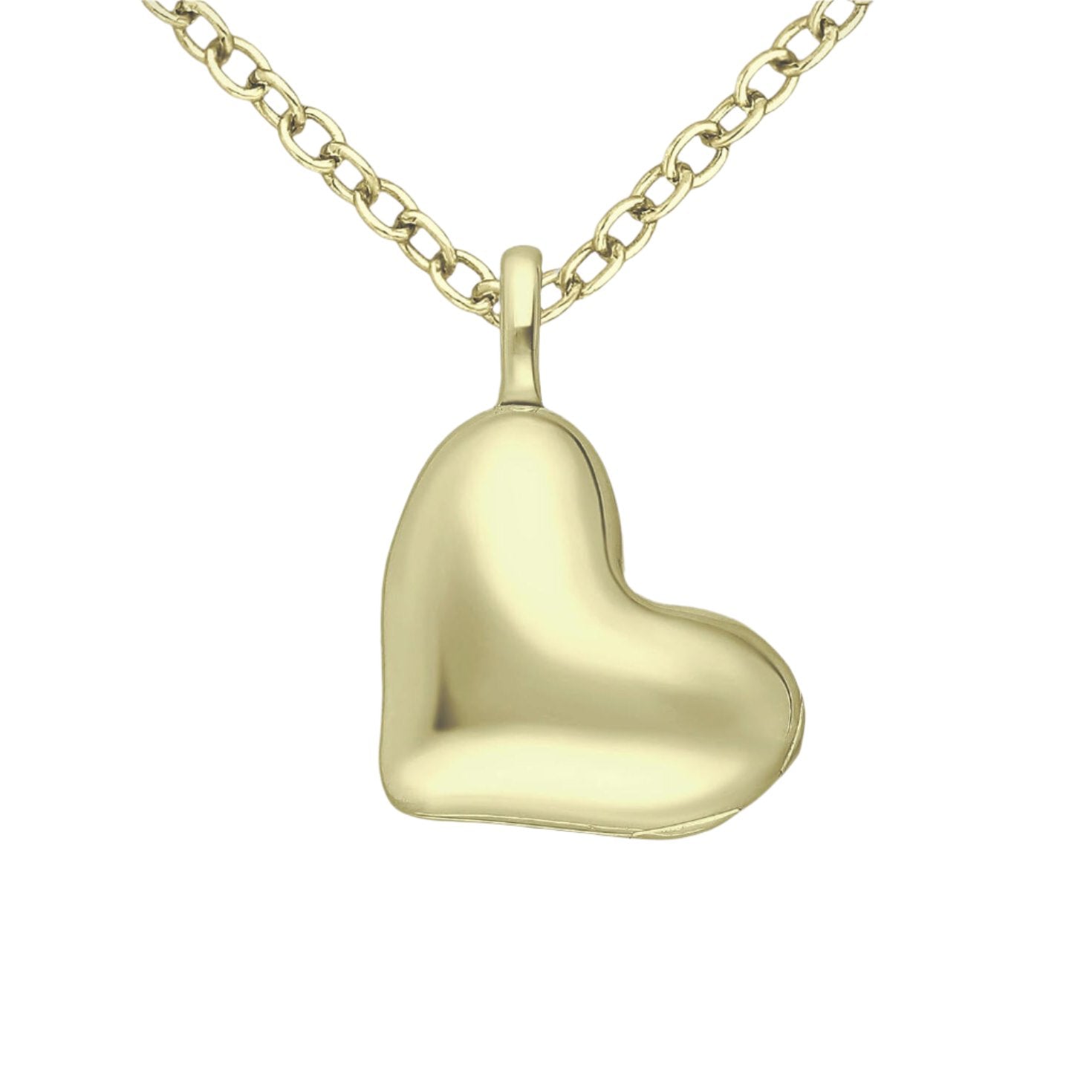 Heart shaped gold locket on a gold chain