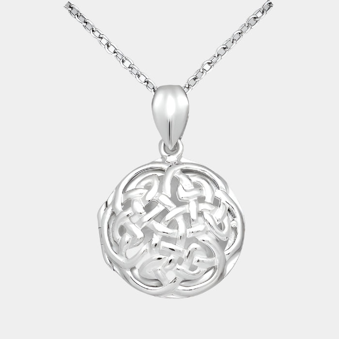 Celtic Locket Silver in colour