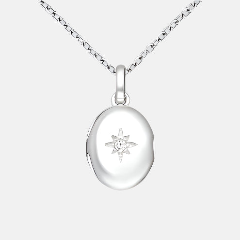 Small oval photo locket with photos