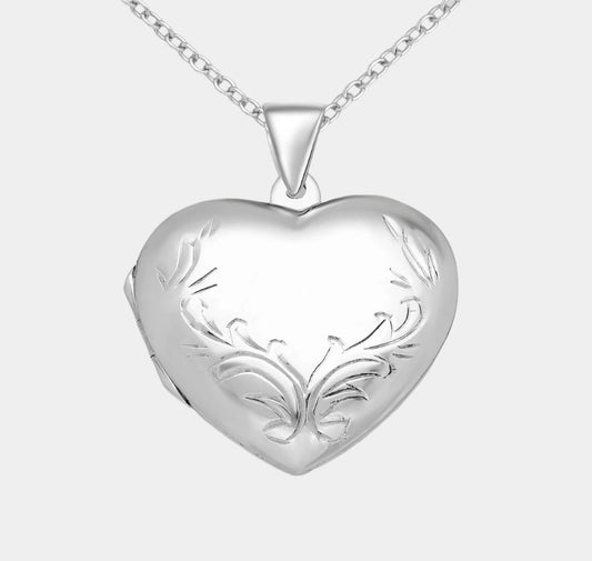 Large heart locket necklace
