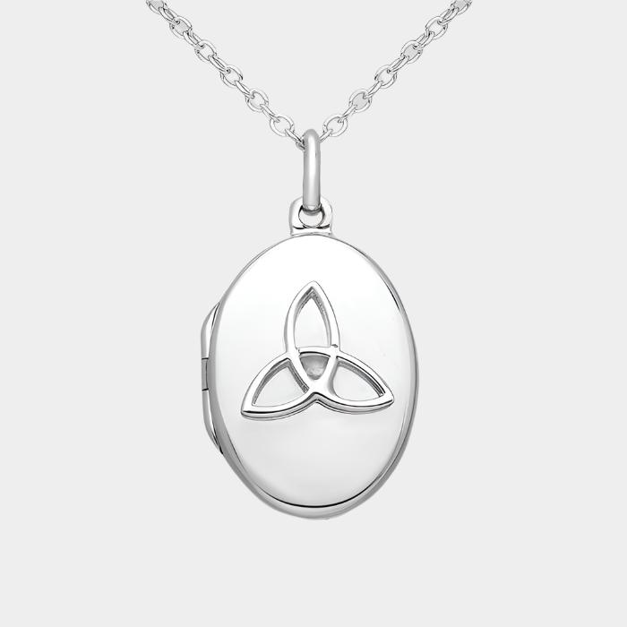 Silver locket with celtic design