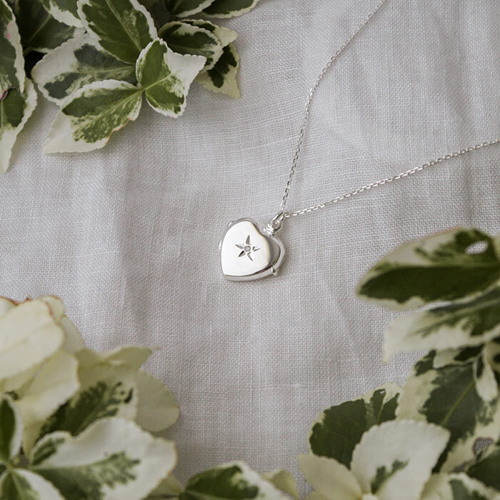 Heart locket on a white background