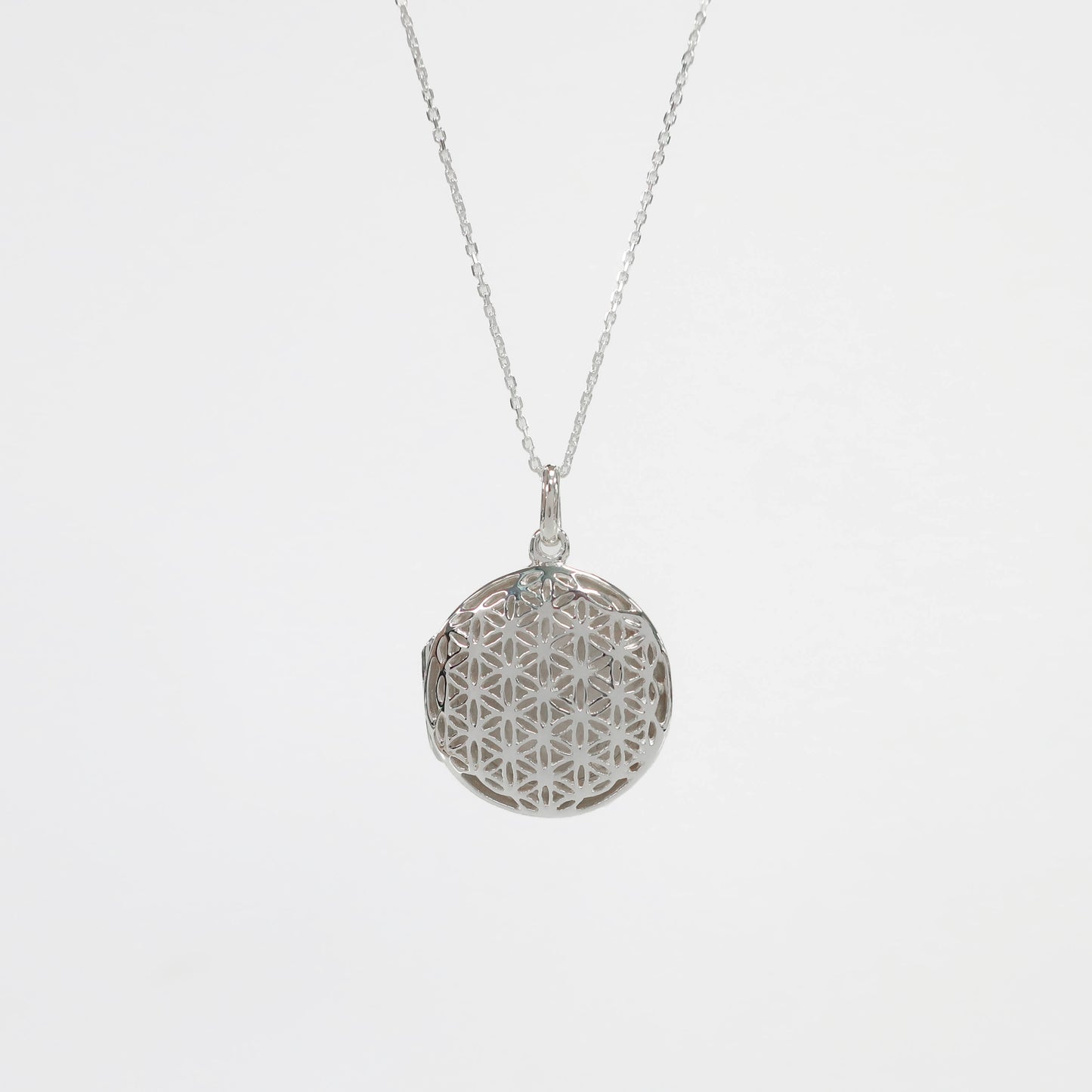 round sterling silver photo locket necklace with chain