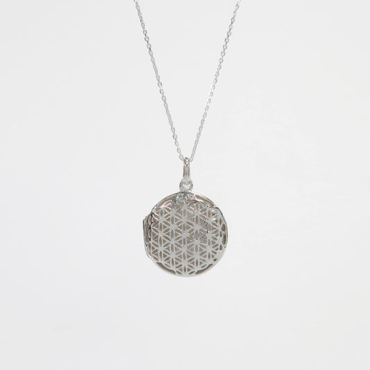 round sterling silver photo locket necklace with chain