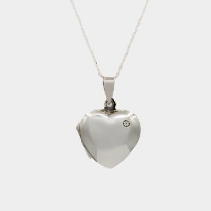 heart locket with cubic zirconia