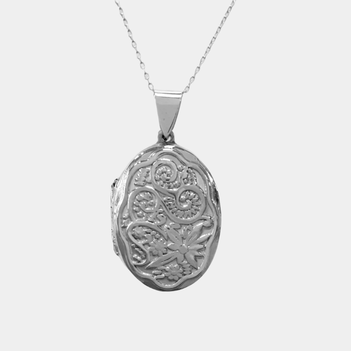 Large Silver Oval Locket
